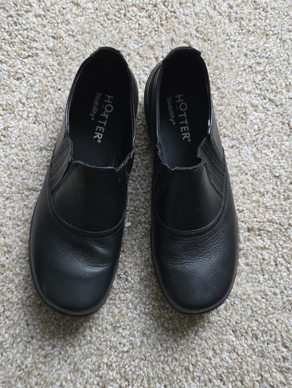 Hotter WomensBlack Slip-On Dress Shoes
